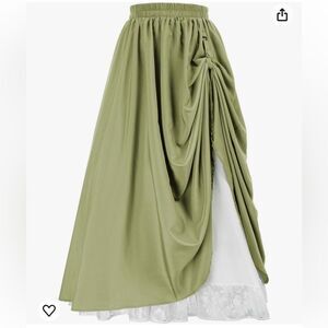 Scarlet Darkness Long Maxi Skirt Double Layer VictorianRenaissance S…